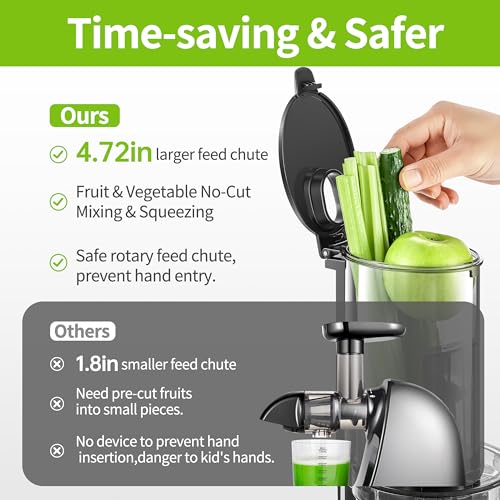 Whole Fruit & Vegetable Masticating Cold Press Juicer Machine