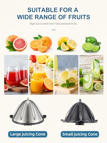 Electric Citrus Juicer Squeezer, BPA-Free, Easy to Clean