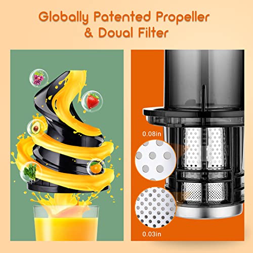 SOVIDER Cold Press Juicer: 92% Juice Yield, Easy Clean