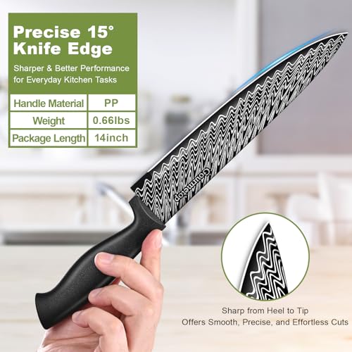 Gourmetop Damascus Stainless Steel Knife Set with Sheath