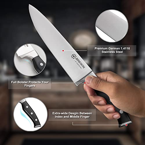 Brewin 3PC Professional Chef Knife Set, High Carbon Stainless Steel