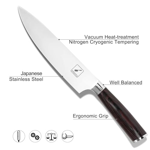 imarku Japanese Chef Knife - 8 Inch HC Steel