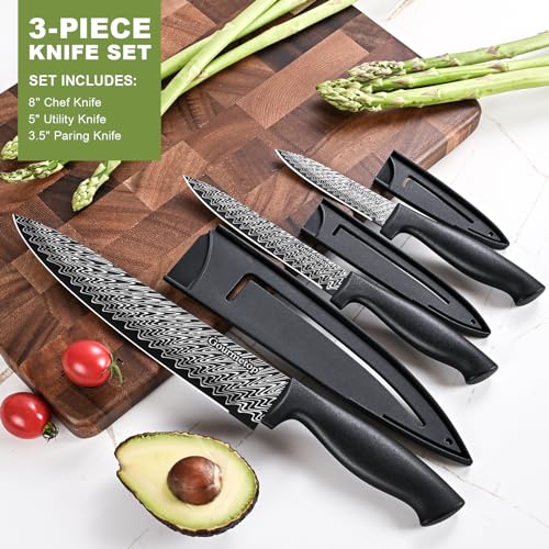 Gourmetop Damascus Stainless Steel Knife Set with Sheath