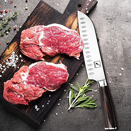 Japanese Santoku Chef Knife - Ultra Sharp 7 Inch