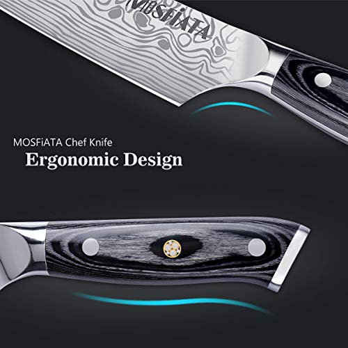 MOSFiATA 8" Professional Chef's Knife with Sharpener & Gift Box