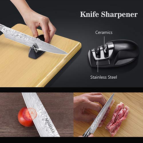 MOSFiATA 8" Professional Chef's Knife with Sharpener & Gift Box