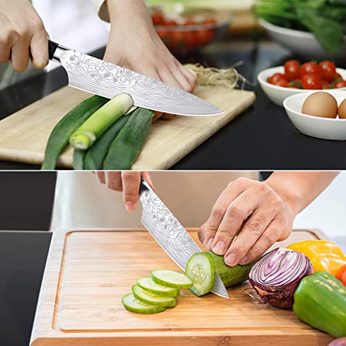 MOSFiATA 8" Professional Chef's Knife with Sharpener & Gift Box