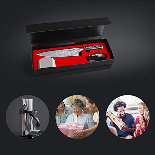 MOSFiATA 8" Professional Chef's Knife with Sharpener & Gift Box