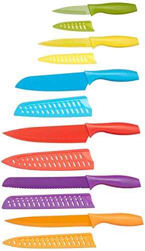 Color-Coded 12-Piece Kitchen Knife Set, Multicolor