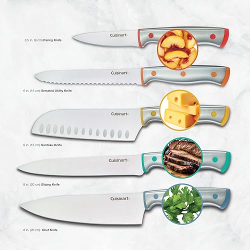 10pc ColorCore™ Stainless Steel Knife Set with Blade Guards