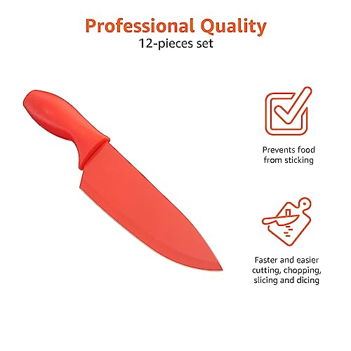 Color-Coded 12-Piece Kitchen Knife Set, Multicolor