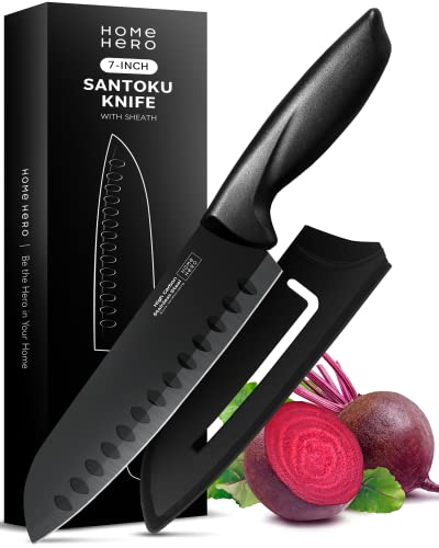 High Carbon Santoku Knife Set for Raw Food Prep