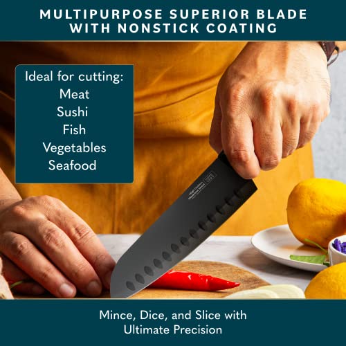 High Carbon Santoku Knife Set for Raw Food Prep