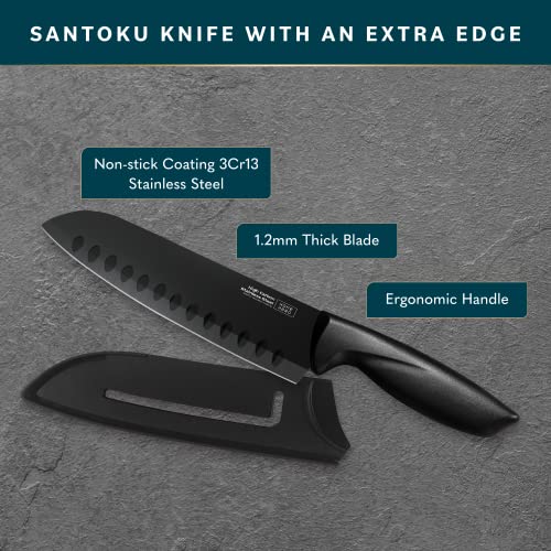 High Carbon Santoku Knife Set for Raw Food Prep