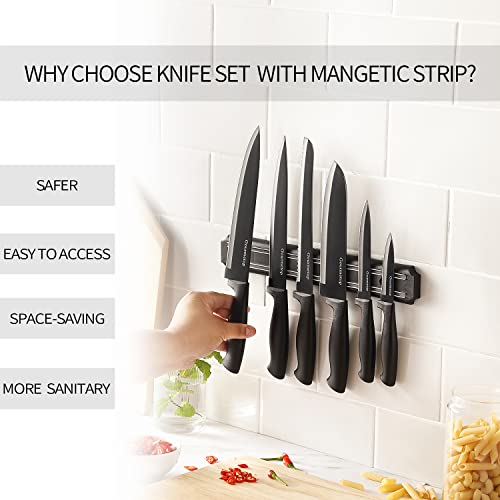 Black Titanium Kitchen Knife Set for Gourmet Cooking