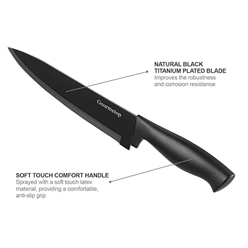 Black Titanium Kitchen Knife Set for Gourmet Cooking