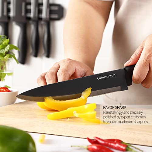 Black Titanium Kitchen Knife Set for Gourmet Cooking