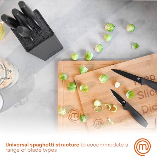 6-Piece MasterChef Black Knife Set with Non-Stick Coating