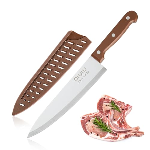 8" OLULU Chef Knife, Protective Sheath, Ergonomic Handle