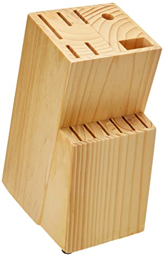 14-Piece High-Carbon Stainless-Steel Kitchen Knife Set with Pine Wood Block