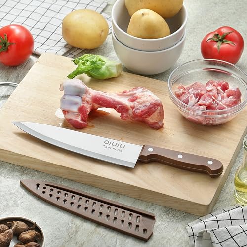 8" OLULU Chef Knife, Protective Sheath, Ergonomic Handle