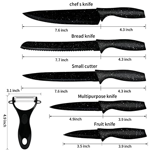 Ergonomic JunJing Kitchen Knife Set, Sharp Stainless Steel