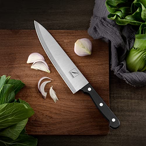 COKUMA 3-Piece Stainless Steel Chef Knife Set, Black