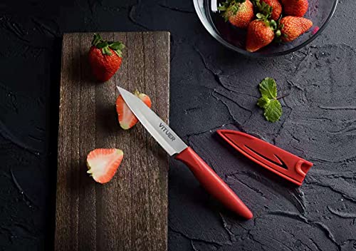 VITUER 4PCS Paring Knife Set, 4 Inch Peeling Knife