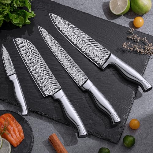 15-Piece Kitchen Knife Set with Built-In Sharpener Block