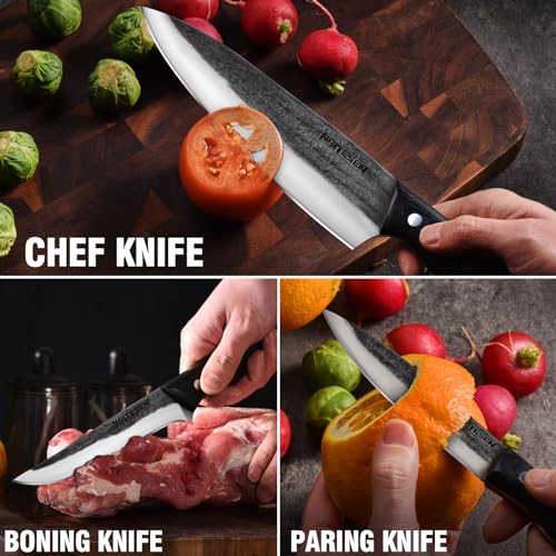 Naitesen Hand-Forged Kitchen Knife Set for Raw Food