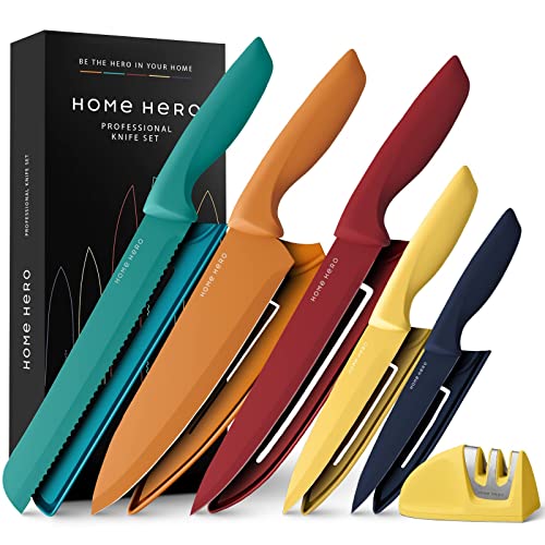 11-Piece Kitchen Knife Set with Sharpener - High-Quality Stainless Steel Block Set