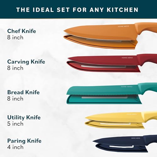 11-Piece Kitchen Knife Set with Sharpener - High-Quality Stainless Steel Block Set