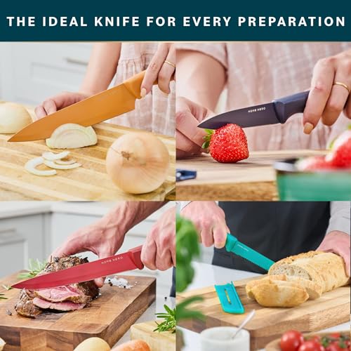 11-Piece Kitchen Knife Set with Sharpener - High-Quality Stainless Steel Block Set