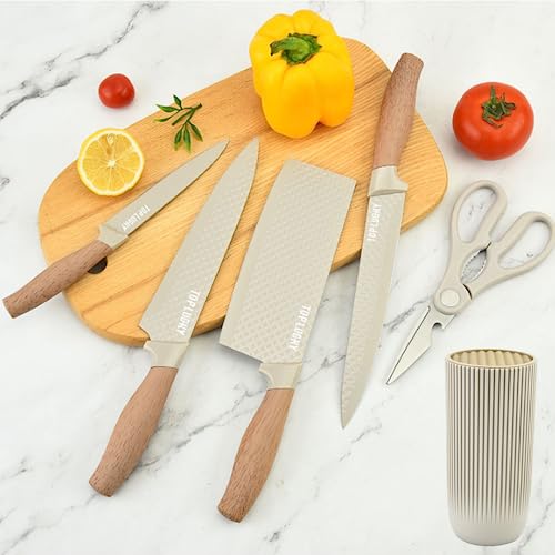6-Piece Professional Kitchen Knife Set with Universal Block
