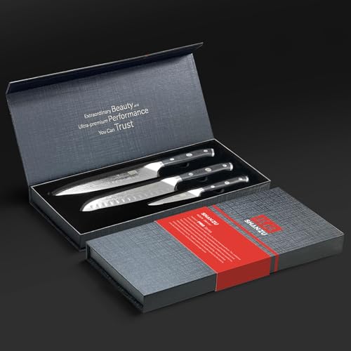 SHAN ZU Damascus Knife Set with G10 Handle