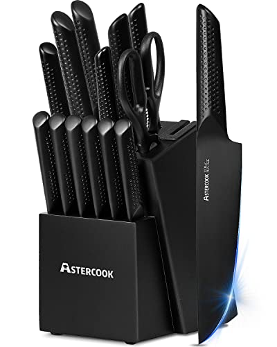 Astercook 15-Piece Chef Knife Set with Built-in Sharpener