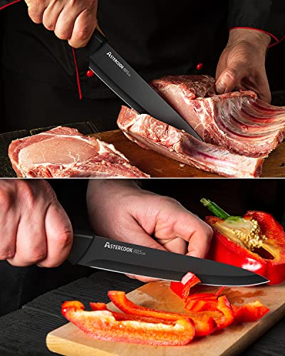 Astercook Knife Set with Built-in Sharpener Block - 15 Pieces