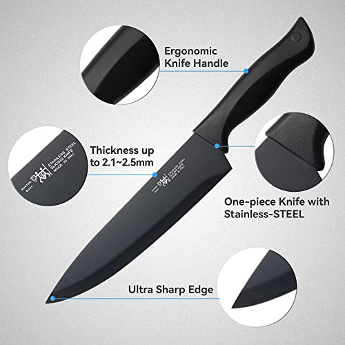 HUNTER.DUAL 15-Piece Kitchen Knife Set with Self-Sharpening Block