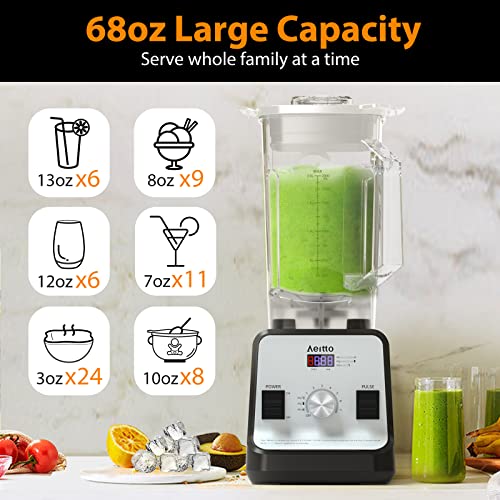 Aeitto 1500W Blender with 68oz Capacity for Raw Food