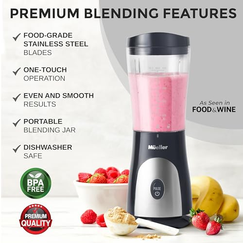 Mueller Personal Blender for Shakes and Smoothies, 15 Oz