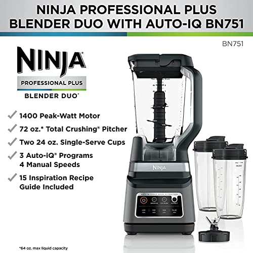 Ninja BN751 Professional Plus DUO Blender, 1400 Peak