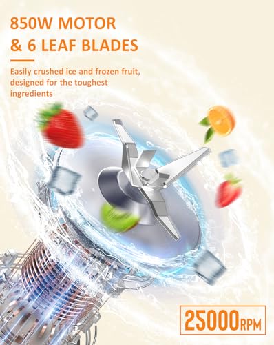 TOAKELI 850W Smoothie Blender with 2 To-Go Cups