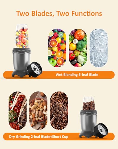 TOAKELI 850W Smoothie Blender with 2 To-Go Cups