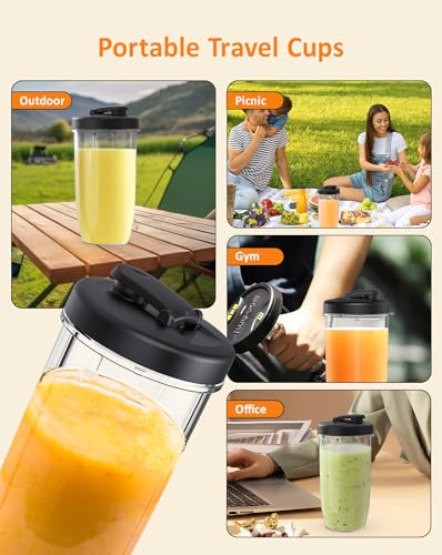 TOAKELI 850W Smoothie Blender with 2 To-Go Cups