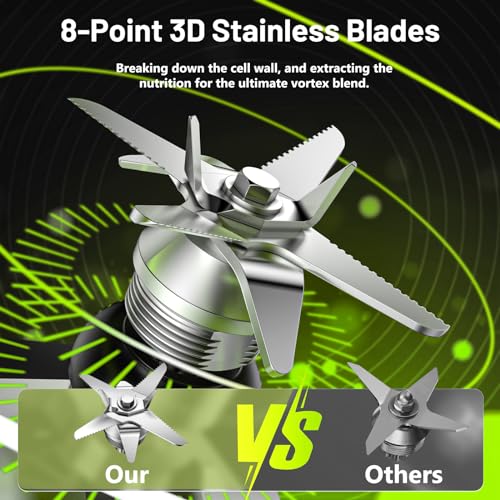 Blenders for Kitchen, Professional 1450W Countertop Blender for Crush Ice, 68Oz Blender for Smoothies, 10 Speed Control, BPA-Free Container, 8 Titanium Stainless Steel Blade for Frozen Fruit, Veggies