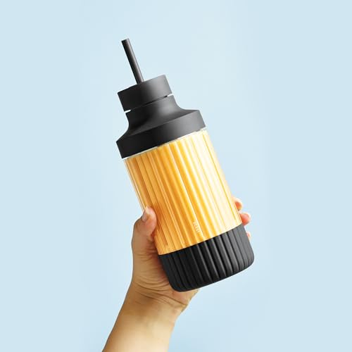 The Beast Mini Blender | Mini Countertop Kitchen Blender | Blend Smoothies and Shakes, Dressings, Sauces, Dips | Straw Cap and Straws Included | 600W (Carbon Black)