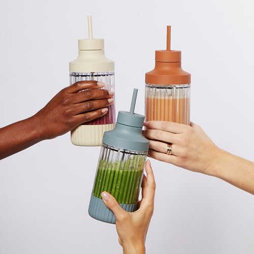 The Beast Mini Blender | Mini Countertop Kitchen Blender | Blend Smoothies and Shakes, Dressings, Sauces, Dips | Straw Cap and Straws Included | 600W (Carbon Black)