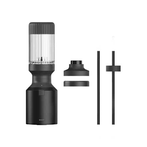 The Beast Mini Blender | Mini Countertop Kitchen Blender | Blend Smoothies and Shakes, Dressings, Sauces, Dips | Straw Cap and Straws Included | 600W (Carbon Black)