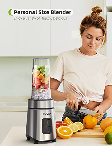 Syvio Blender for Shakes and Smoothies, 600W Personal Blender, Smoothie Blender with 2 Speed Control, Smoothie Maker with 2 BPA-Free 20Oz Sport Cup