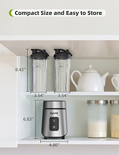 Syvio Blender for Shakes and Smoothies, 600W Personal Blender, Smoothie Blender with 2 Speed Control, Smoothie Maker with 2 BPA-Free 20Oz Sport Cup